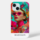Bunte Blumenkunst-Frau Case-Mate iPhone Hülle (Rückseite)