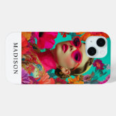 Bunte Blumenkunst-Frau Case-Mate iPhone Hülle (Rückseite (Horizontal))