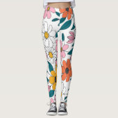 bunte Blumenkunst Leggings (Vorderseite)