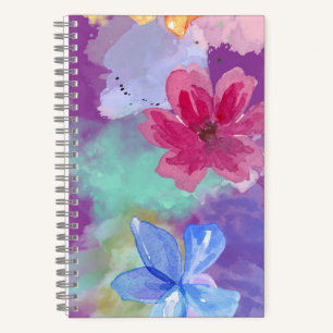 Bunte Blumenkunst Notizblock