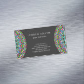 Bunte BlumenMandala Magnetische Visitenkarte (Beispiel)