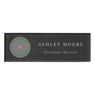 Bunte BlumenMandala Namenschild
