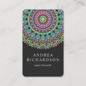 Bunte BlumenMandala Visitenkarte (Vorderseite)
