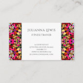 Bunte BlumenMandala Visitenkarte (Rückseite)