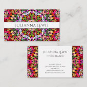 Bunte BlumenMandala Visitenkarte (Vorne/Hinten)