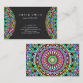 Bunte BlumenMandala Visitenkarte (Vorne/Hinten)