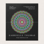 Bunte BlumenMandala Visitenkarten (Außenseite Aufgefaltet)