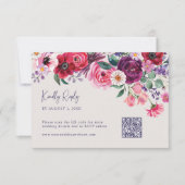 Bunte Blumenmuster RSVP Karte (Vorderseite)
