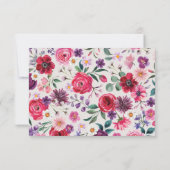 Bunte Blumenmuster RSVP Karte (Rückseite)