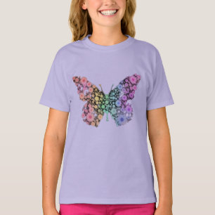 Bunte Blumenschmetterling-Garten Blumen Kinder T-S T-Shirt