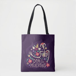 Bunte BlumenTaschen-Tasche skull Dia de Muertos | Tasche