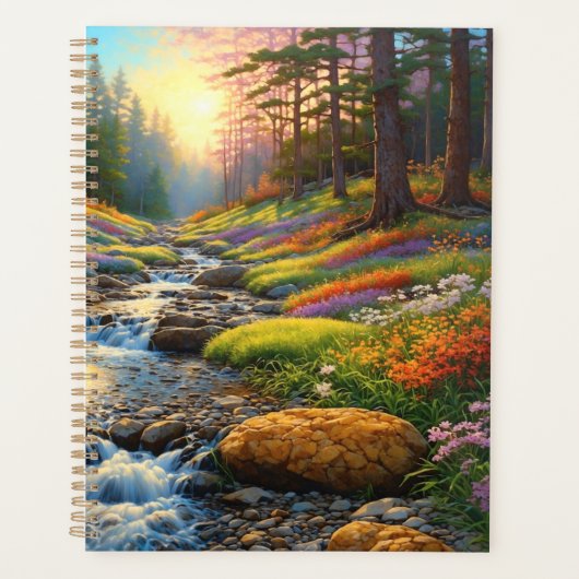 Bunte Blumenwald-Kunst Planer (Vorderseite)