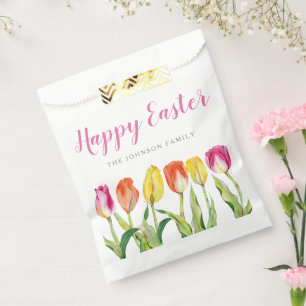 Bunte Blumige Tulpen Frohe Ostern Geschenktütchen
