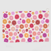 Bunte Blüten Großes Muster Golfhandtuch (Horizontal)