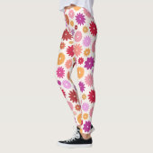 Bunte Blüten Großes Muster Leggings (Links)