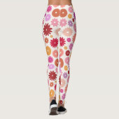 Bunte Blüten Großes Muster Leggings (Rückseite)