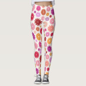 Bunte Blüten Großes Muster Leggings (Vorderseite)