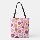 Bunte Blüten Großes Muster Tasche (Rückseite)