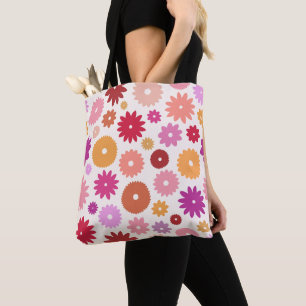 Bunte Blüten Großes Muster Tasche