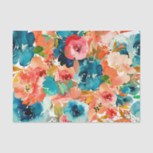 Bunte Blüten und Blumen Florale Decoupage