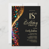 Bunte Bokeh 18. Geburtstagsparty Einladung (Vorderseite)