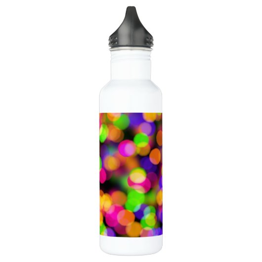 Bunte Bokeh-Lichtblasen Edelstahlflasche (Links)