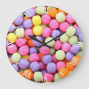 Bunte Bonbons Muster Große Wanduhr