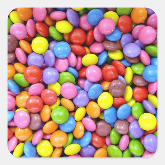 Bunte Bonbons Quadratischer Aufkleber (Vorderseite)