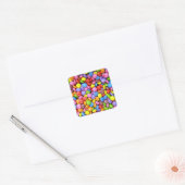 Bunte Bonbons Quadratischer Aufkleber (Umschlag)