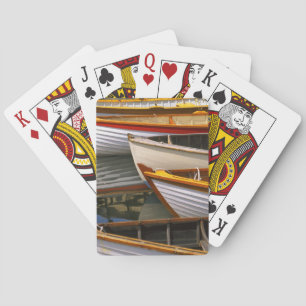 Bunte Boote im Wooden Boat Center Spielkarten