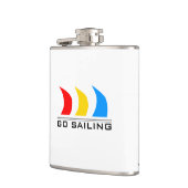 Bunte Boots-Segel Flachmann (Links)