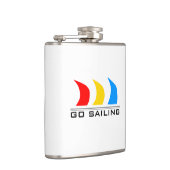 Bunte Boots-Segel Flachmann (Rechts)