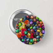 Bunte Bowlings-Ball-Collage Button (Vorne & Hinten)