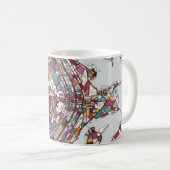 Bunte Brasilien-Karte Kaffeetasse (VorderseiteRechts)