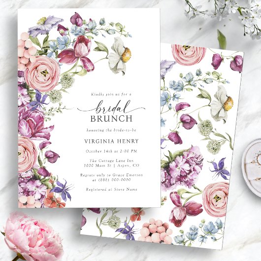 Bunte Bridal Brunch Einladung