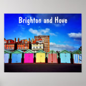 Bunte Brighton- und Hove Summer Beach Huts Poster (Vorne)
