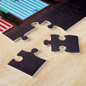 Bunte Brighton- und Hove Summer Beach Huts Puzzle (Seite)