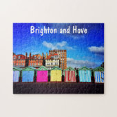 Bunte Brighton- und Hove Summer Beach Huts Puzzle (Horizontal)