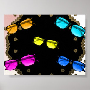 Bunte Brillen Poster