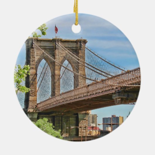 Bunte Brooklyn-Brücke Keramikornament (Hinten)