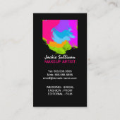 Bunte Brushstrokes-Maskenbildner-Visitenkarten Visitenkarte (Rückseite)