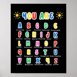 Bunte Buchstaben Sie Sind Alphabet Lernen Abcs Leh Poster