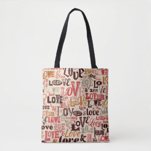 Bunte Buchstaben- Textdesign Tasche