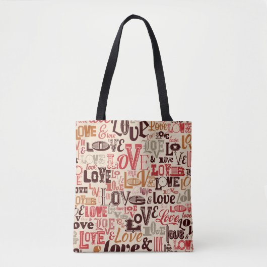Bunte Buchstaben- Textdesign Tasche (Vorderseite)