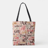Bunte Buchstaben- Textdesign Tasche (Rückseite)