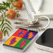 Bunte Buick- Rivieraauto-Pop-Kunst 1967 Schlüsselanhänger (Vorderseite rechts)