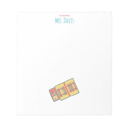 Bunte Buntstift-Palette Kindergarten-Lehrer Notizblock (Vorderseite)
