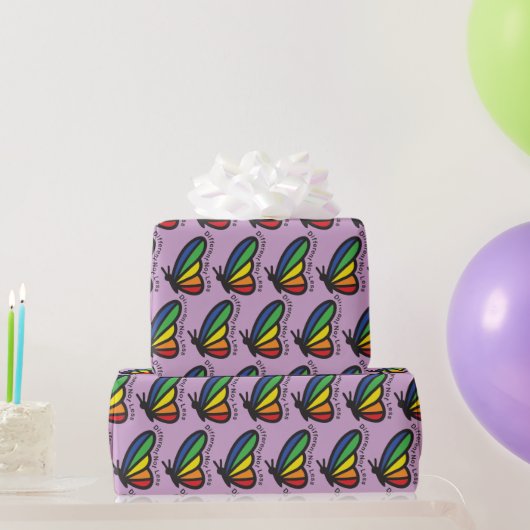 Bunte Butterfly-Autismus Anders Nicht Weniger ASD Geschenkpapier (Partygeschenke)