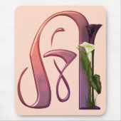 Bunte Calla-Initiale A Mousepad (Vorne)