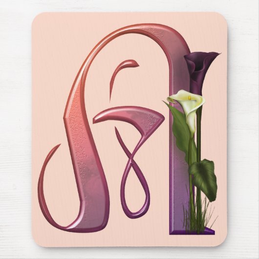 Bunte Calla-Initiale A Mousepad (Vorne)